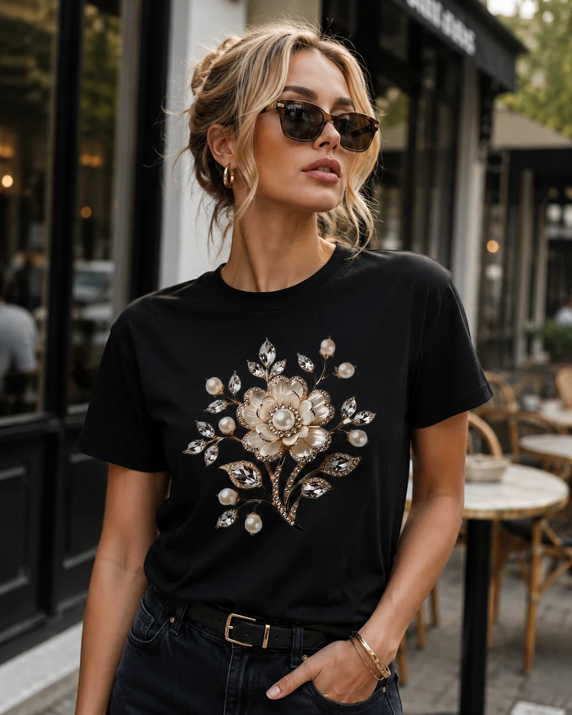 Dames casual T-shirt met parel - Street Fashion Logo recensie en prijs