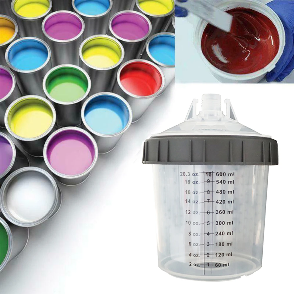 10Pcs Spray Gun Paint Mixing Cup H/O Quick Cup Airbrush Tank 160ML/350ML/600ML/810ML Disposable Paint Cup