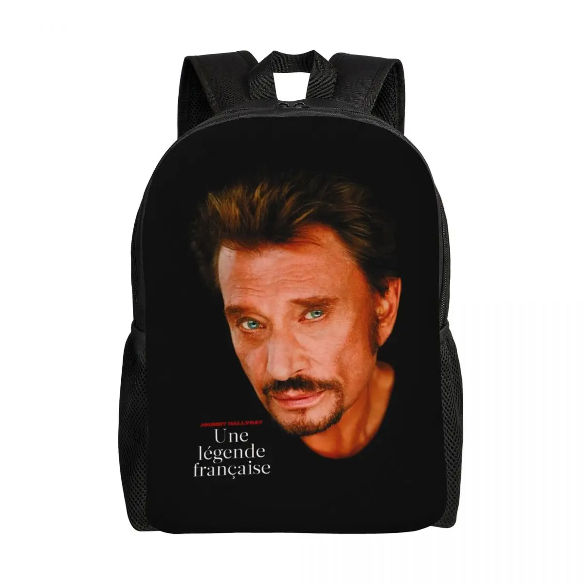 

Cool Johnny Hallyday French Singer Backpacks for Men Women College School Students Bookbag Fits 15 Inch Laptop Rock Music Bags