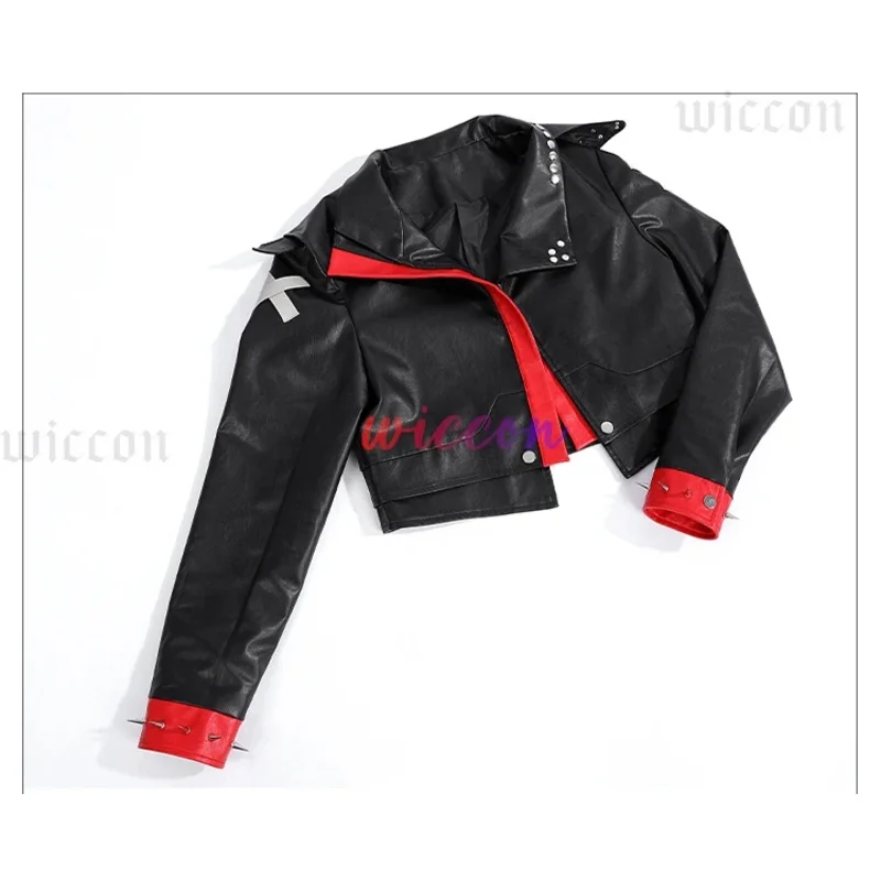 CyArcane 2, игра LOL Vi, женское черное пальто из искусственной кожи, костюм, женская куртка, маскировка, верхние пальто, вечерние, Хэллоуин, карнавал, пар