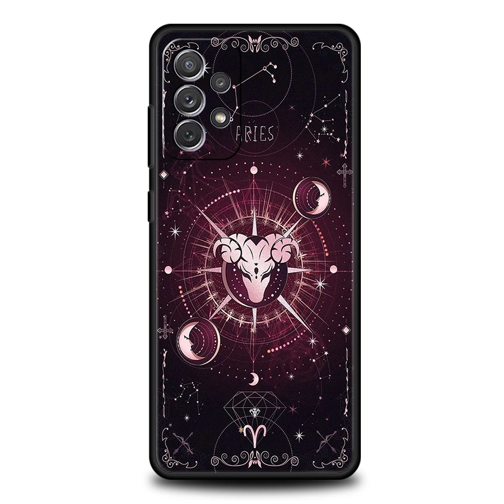 Constellation Virgo Aries Phone Case for Samsung Galaxy A55 A35 A15 A14 A25 A54 A51 A71 A72 A73 A32 A52 A52S A41 5G Soft Shell