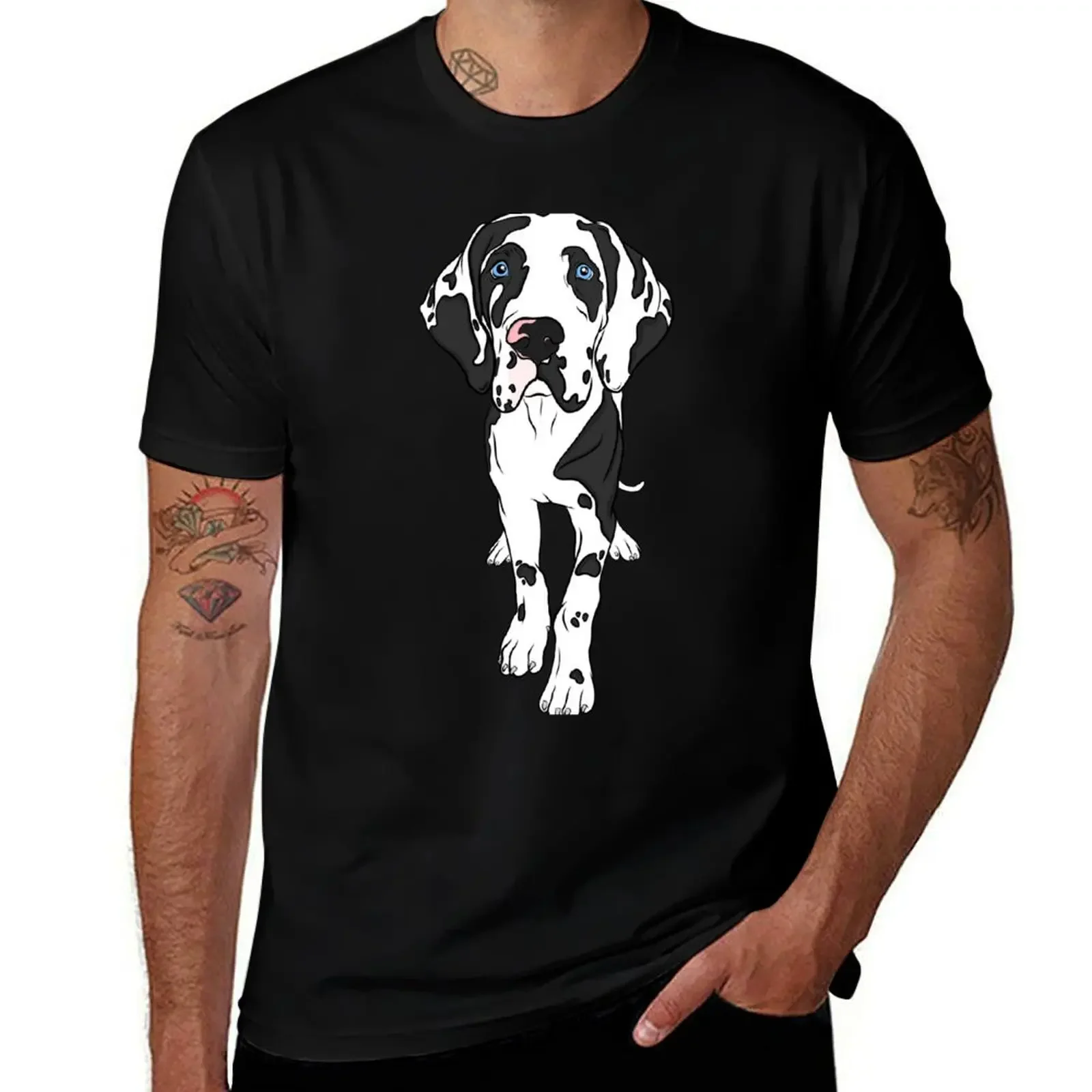 Harlequin Great Dane T-Shirt tees cute clothes Men's clothing