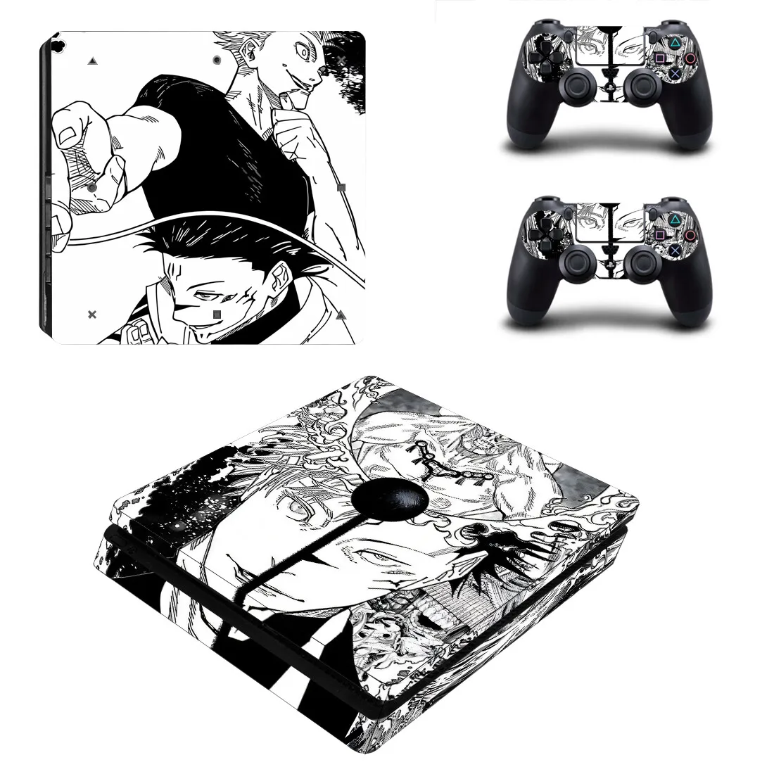 ملصق Jujutsu Kaisen Anime Gojo PS4 النحيف لوحدة التحكم PlayStation 4 ووحدات التحكم جلود ملصق مائي من الفينيل