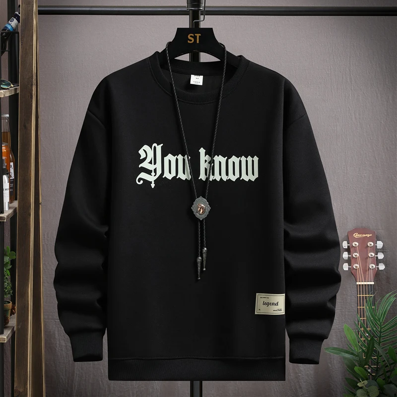 

Loose Fit round Ne Long Sve Sweatirt Men's Thin Printed Casual Top Spring Autumn New Sle Faion Urban Youth Faion