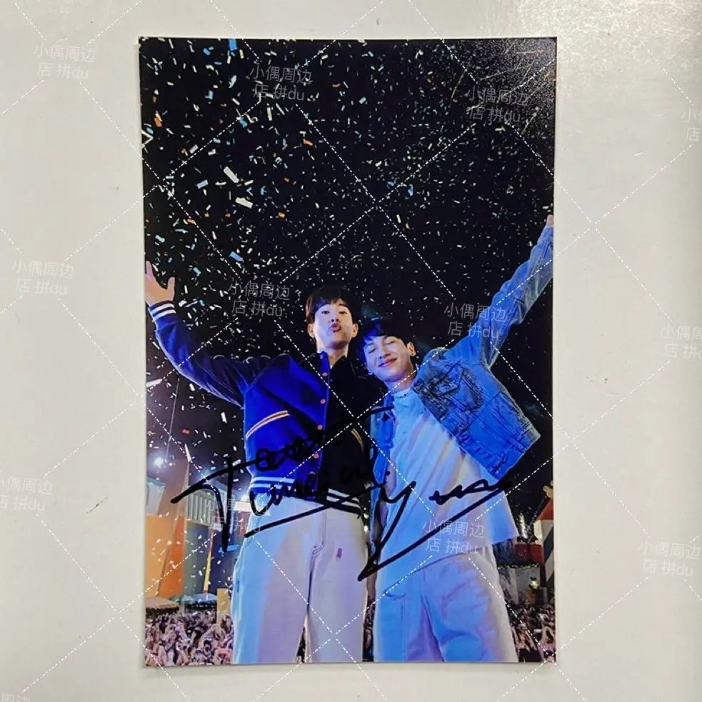 Offgun Thai BL star autographed photo 6-inch non printed as birthday gift for friend