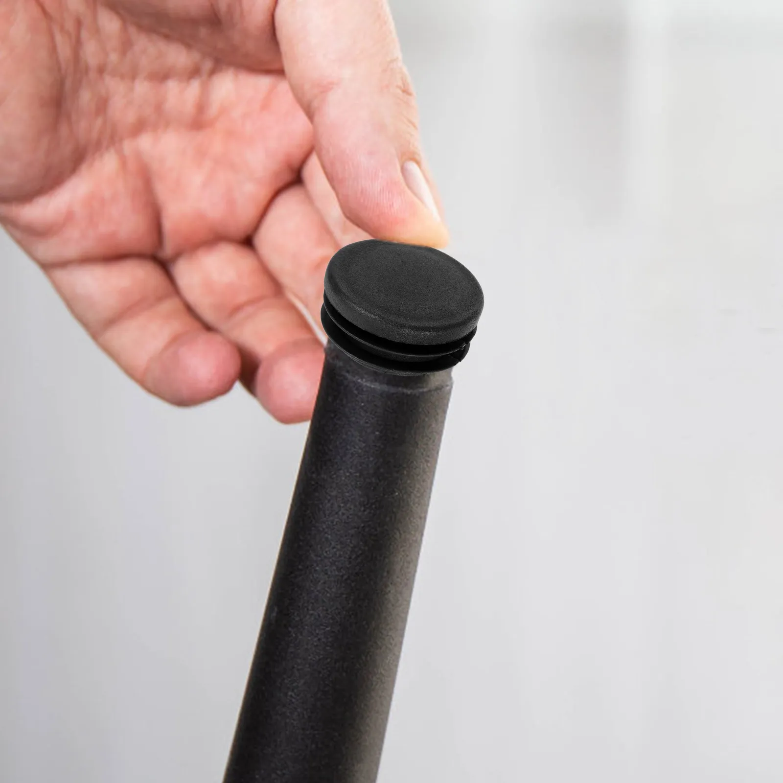 50Pcs Furniture Tube Caps Black Round Plastic Chair Leg Inserts Floor Protectors Elastic Glide Plugs for Tables Chairs