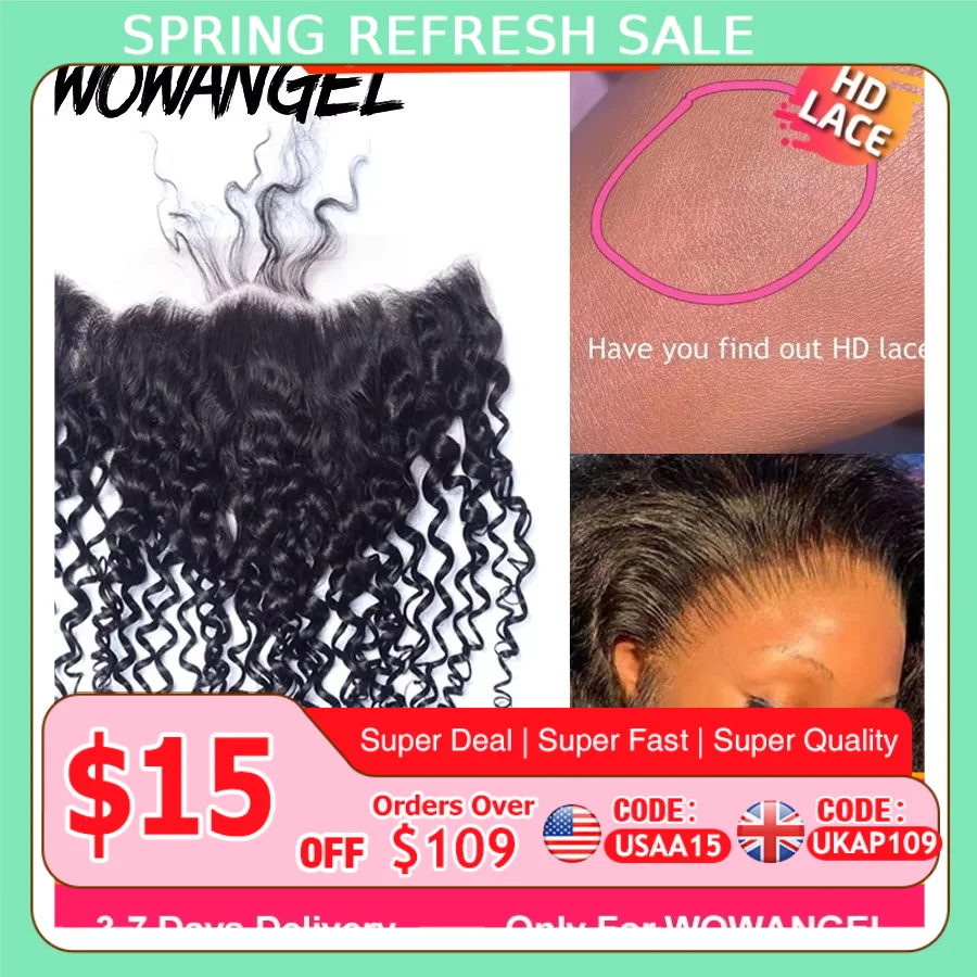 SKINLIKE Real HD Lace Frontal Melt Skins Straight invisible HD Lace Closure Only Deep Wave Kinky Curly Water Wave Human Hair