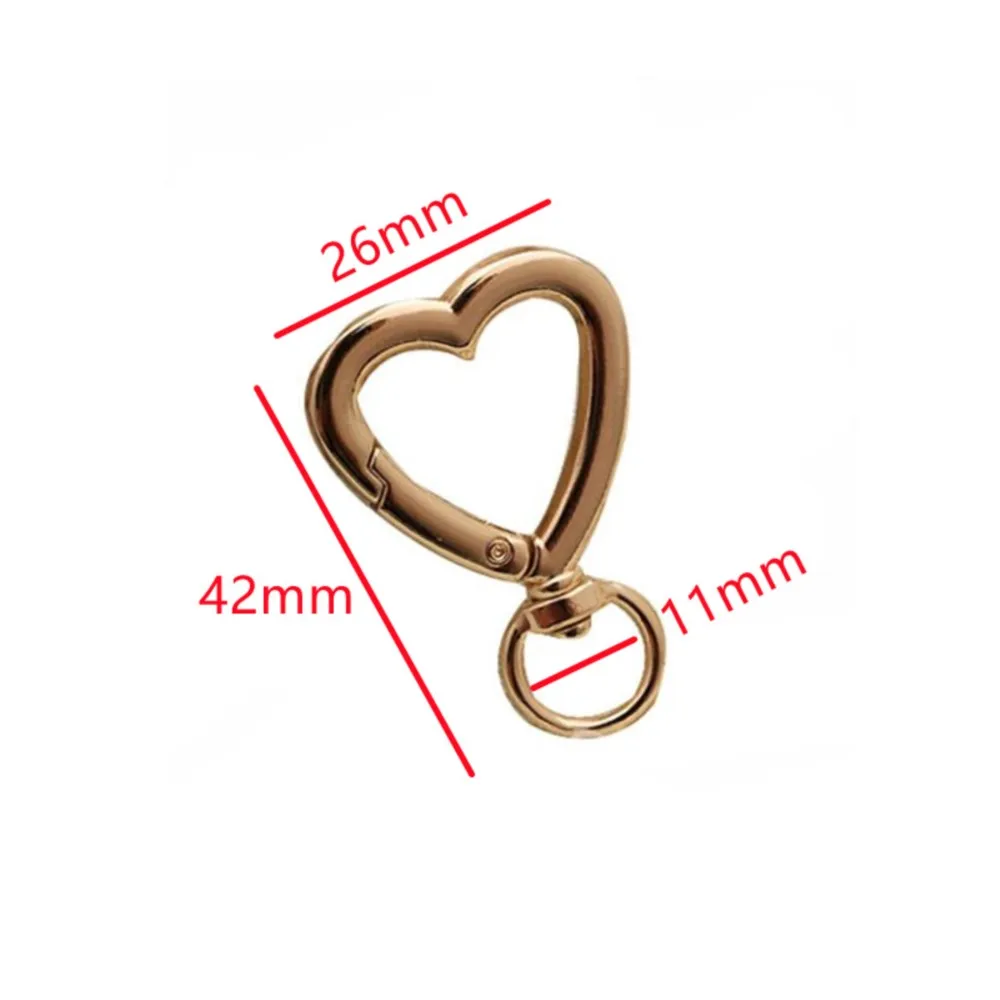 5Pcs Heart Shape Rotation Alloy Lobster Spring Clasps Openable Key Ring  Hook Carabiner Connector Dog Chain Buckles DIY Jewelry