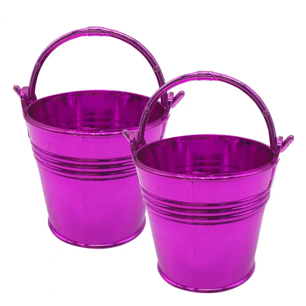 2Pcs Storage Bucket Multi-use Anti-slid Handle Candy Storage Bucket Plastic Creative Festive Touch Snack for Party