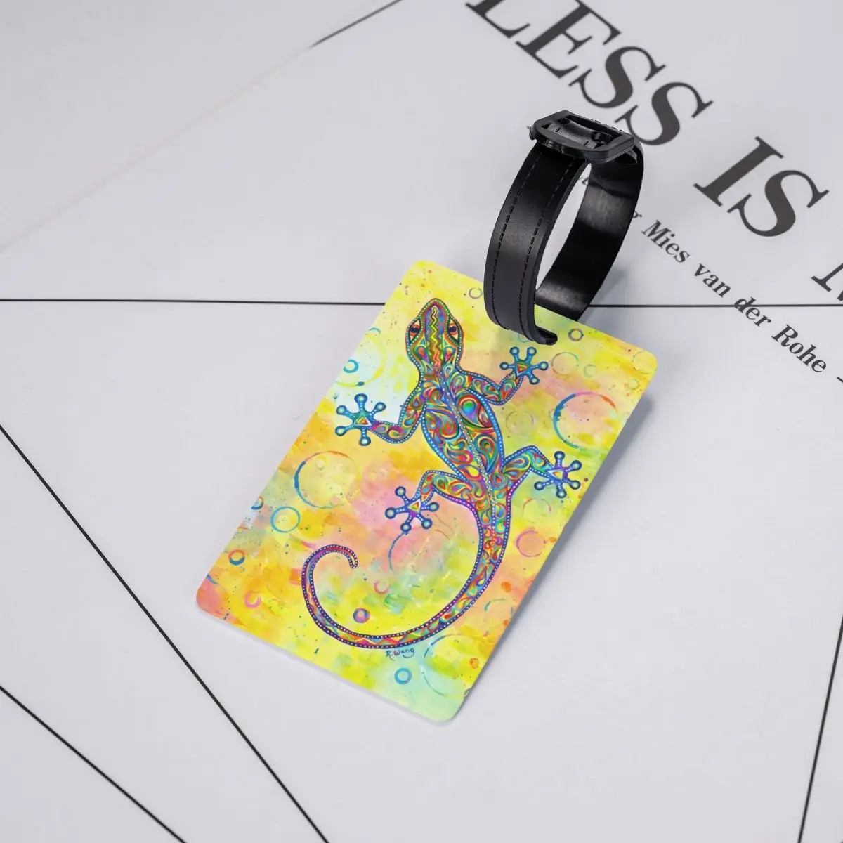 Custom Gecko Psychedelic Paisley Lizard แท็กกระเป๋าเดินทางกระเป๋าเดินทางสัมภาระความเป็นส่วนตัว Cover ID Label