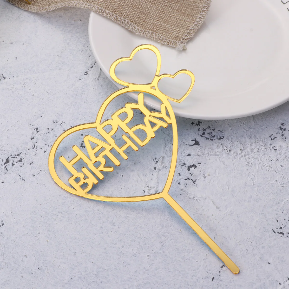 

Peach Heart Mirror Cake Insert Decorative Supplies for Birthday Wedding Party Cakes Cupcakes Acrylic Material Safe Use