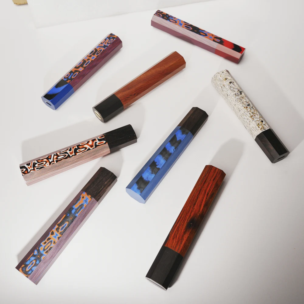 

Japanese Wa Handle G10 Octagonal Knife Handle for Gyuto Nakiri Chef Knife DIY Replacement Tang Handle for Japanese Style Knives