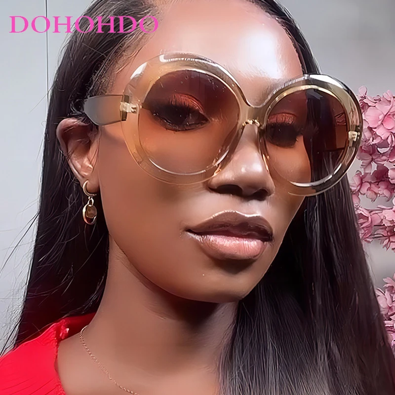 

DOHOHDO Oversize Round Retro Sunglasses For Women Fashion Popular Vintage Frame Men Luxury Trend Brand Designer Shades Eyewear