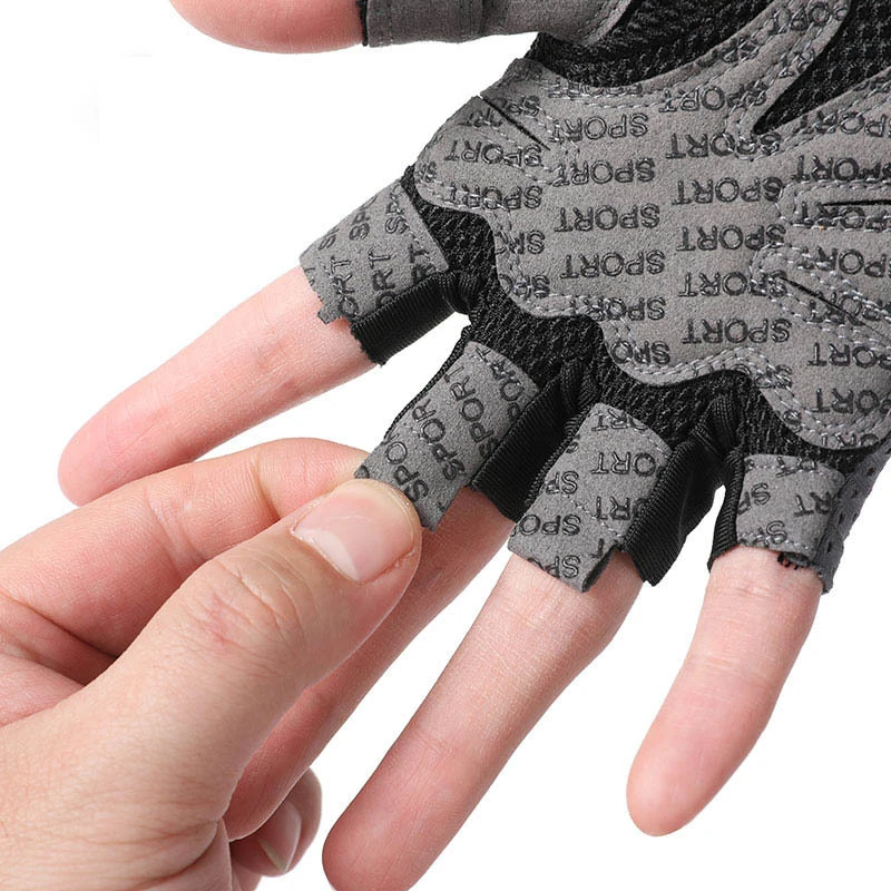 قفازات الصيف اللياقة البدنية تنفس حماية الشمس الدراجات نصف اصبع قفازات رياضة عدم الانزلاق الرجال النساء المشي لمسافات طويلة قفازات رفع الأثقال #5