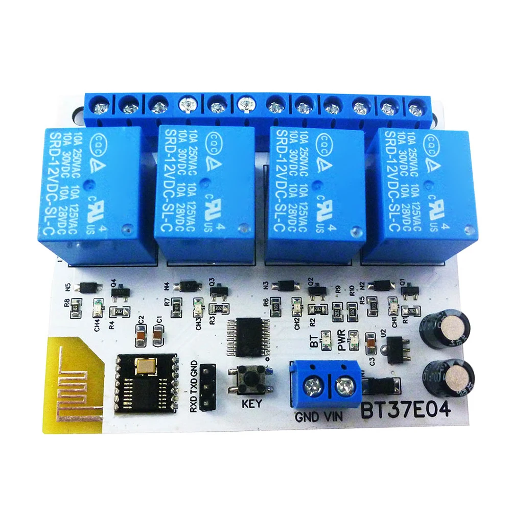 Bluetooth 5.2 Relay Module 4 Channel DC 5V/12V Internet Smart Remote Control Mobile Phone Switch Wireless Relay Module