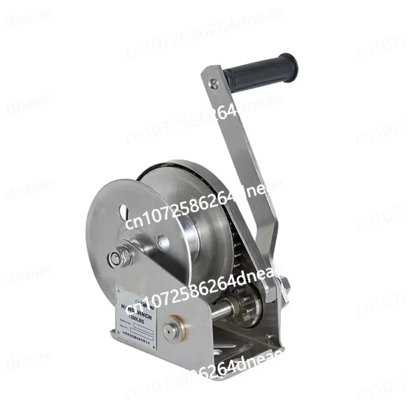 Stainless Steel Manual Winch 1200lbs 2600 Hand Cranked Winch Hoist, Bi-Directional Self-Locking Hoist