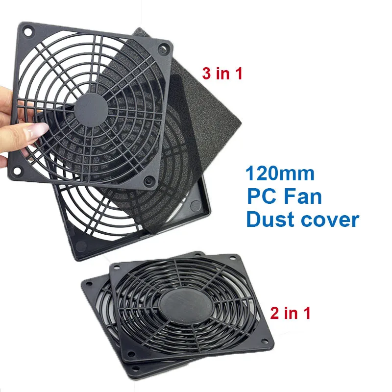 

120mm PC Fan Dustproof Cover Mesh Grill Guard Protector with Removable Front Plate Dust Filter for PC Case Cooling Fan