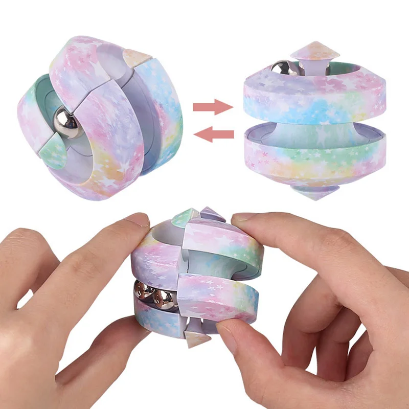 

New Children's Adult Fidget Sensory Toy Fingertip Track Graffiti Gyro Ball Relieves Pressure Novel Marble Puzzle Roller Toy