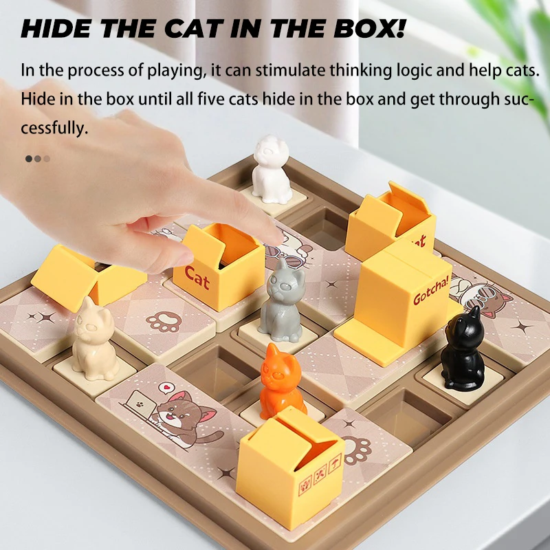 Animal Theme Puzzles Game Toy for Children Logic Thinking Training Cat Express Box Clearance Board Games Educational Toys Gifts
