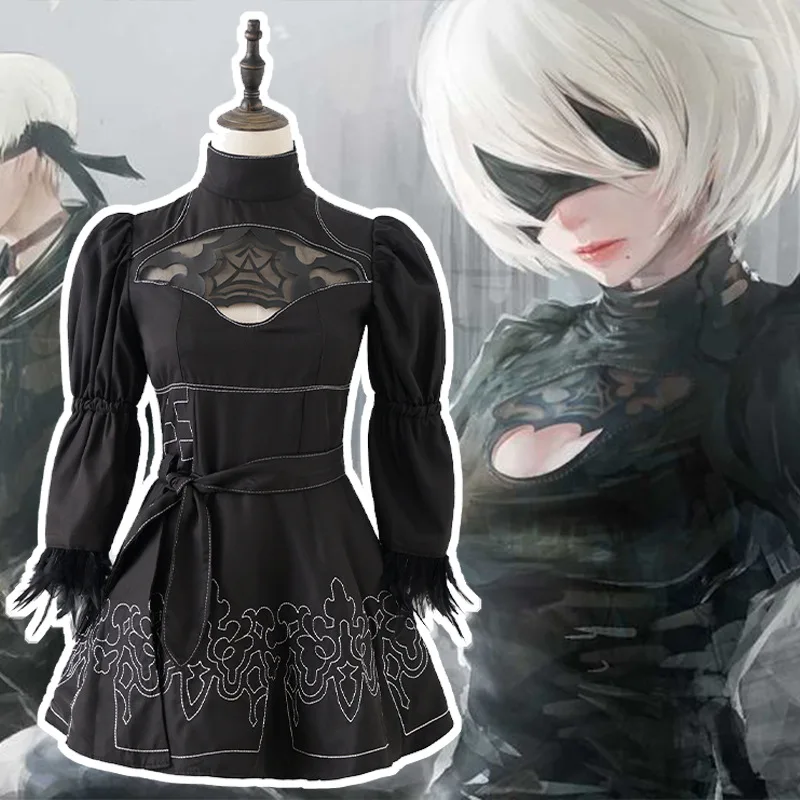 

Новинка 2023, костюм для косплея Nier Automata Yorha 2B, сексуальный наряд, костюм для игр, женские ролевые костюмы для девочек, нарядное платье на Хэллоуин