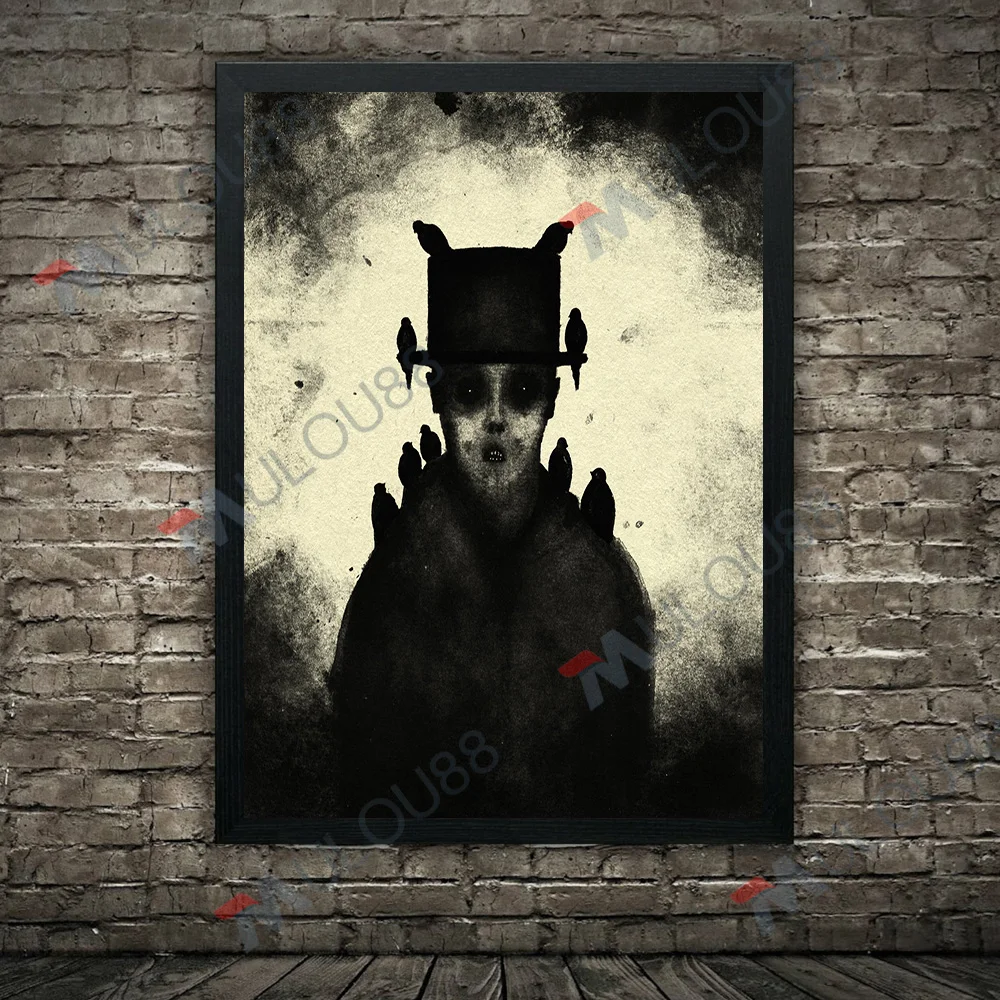 Vampires,Magicians And The Undead Abstract Wall Art Canvas Painting Creepy Black-White Portrait Art Poster Print Home Decoration