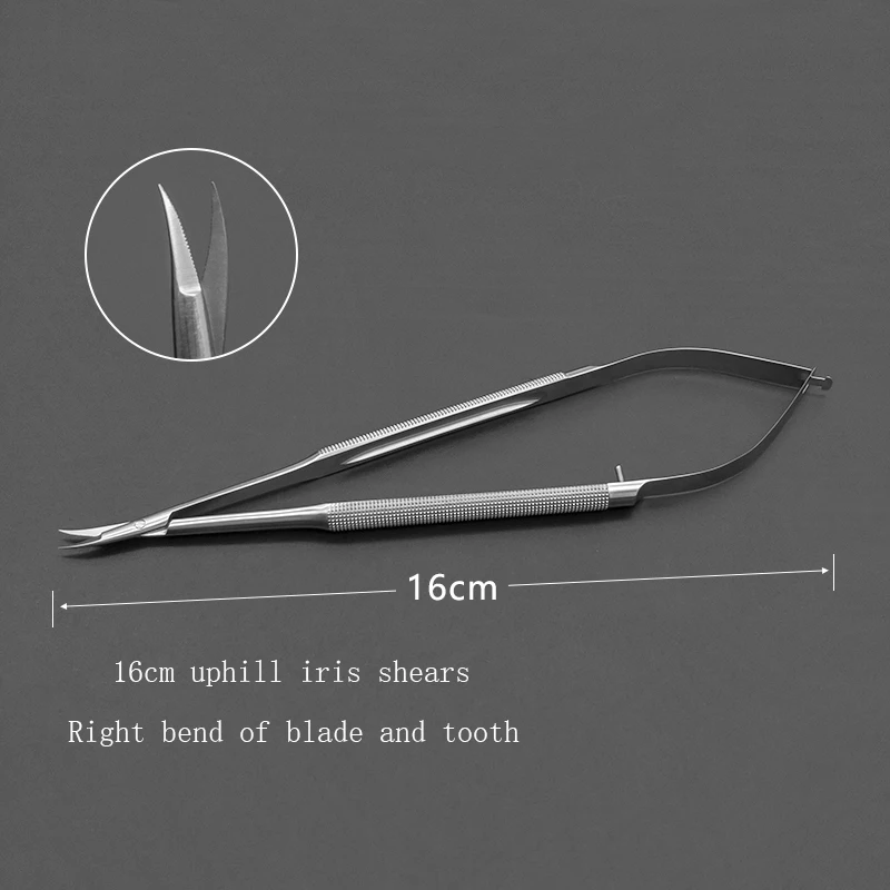 

Clipping the coronary artery of the iris and the crescent with the scissors of the brain. Potts scissors