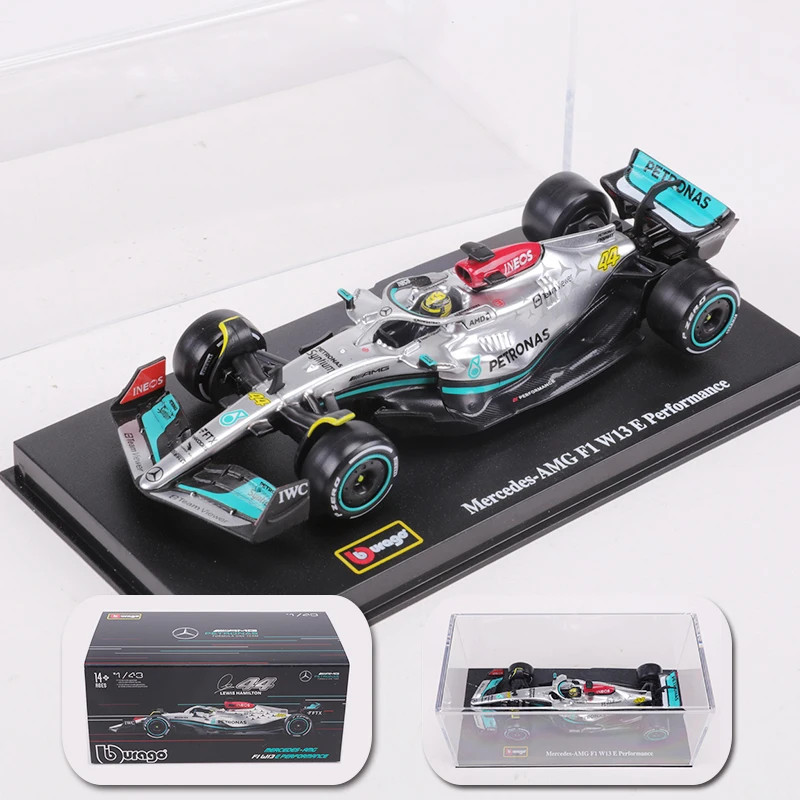 Bburago 1:43 Mercedes-AMG Benz F1 W13 44# 63# Race Car Alloy Simulation Model Of Automobile Hardcover Edition