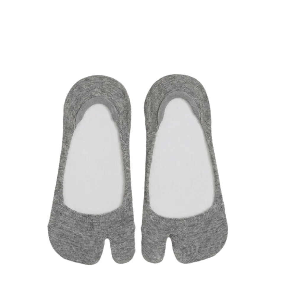 Comfortable Thin Two Finger Socks Low Cut Cotton Boat Socks Solid Color Non-slip Toe Separate Socks Everyday Use