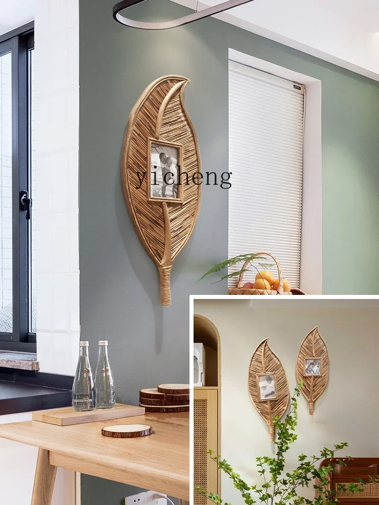 ZC Straw Creative Photo Frame Pendant Japanese Style Bed & Breakfast Wall Decoration Home Wall Entrance Wall Decoration