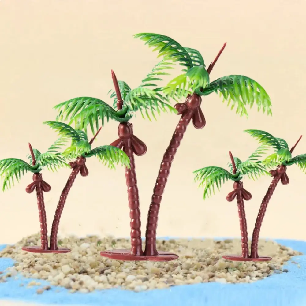 Mini Plastic Coconut Palm Tree Plant Craft Micro Landscape Aquarium Figurines