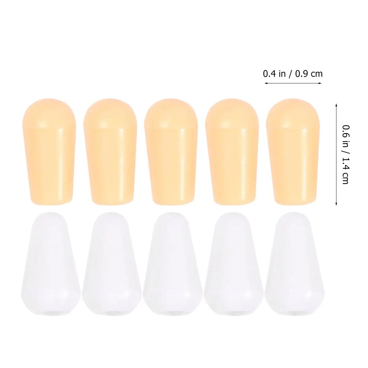 

10 Pcs Plastic White Yellow 5 Level Guitar Button Plastic Lid For 5-Level Switch Lid Guitar Switch Cap Accessories
