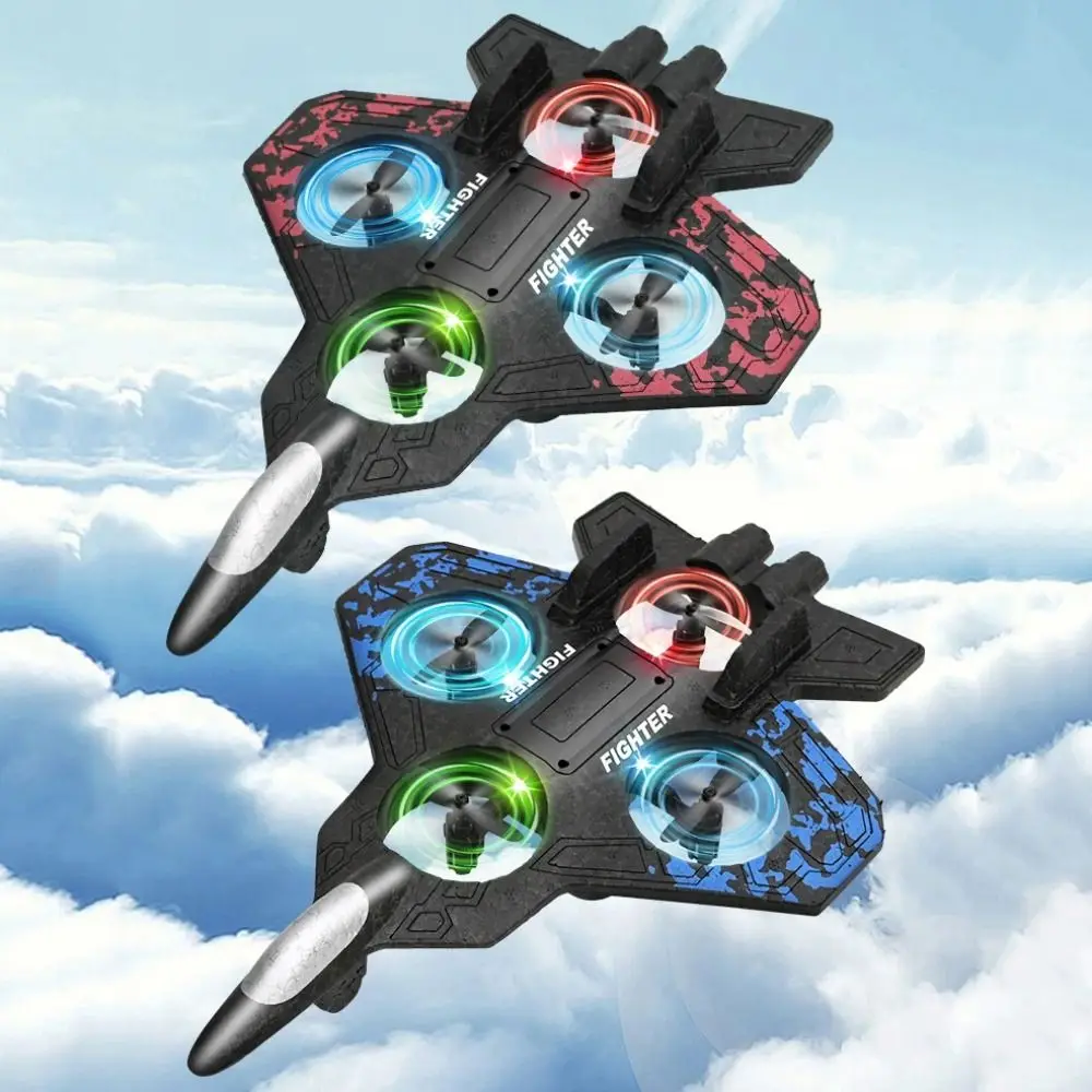 Giocattolo per elicottero a quattro motori con rilevamento della gravità ricaricabile da caccia in schiuma telecomandata in schiuma EPP con luce durevole