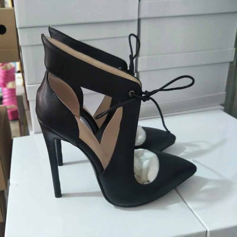 Ronticool Handmade Women Pumps Sexy Stiletto High Heels Pointed Toe Elegant Black Banquet  Prom Shoes Women US Plus Size 5-13