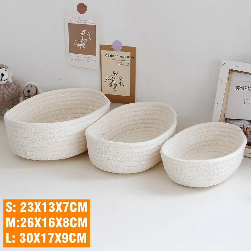 Panier à linge tressé en corde de coton - 60 l - Avec poignées en cuir - Pour couvertures, vêtements, jouets, chambre d'enfant, salon - 53 x 38 x 29 | Leroy Merlin