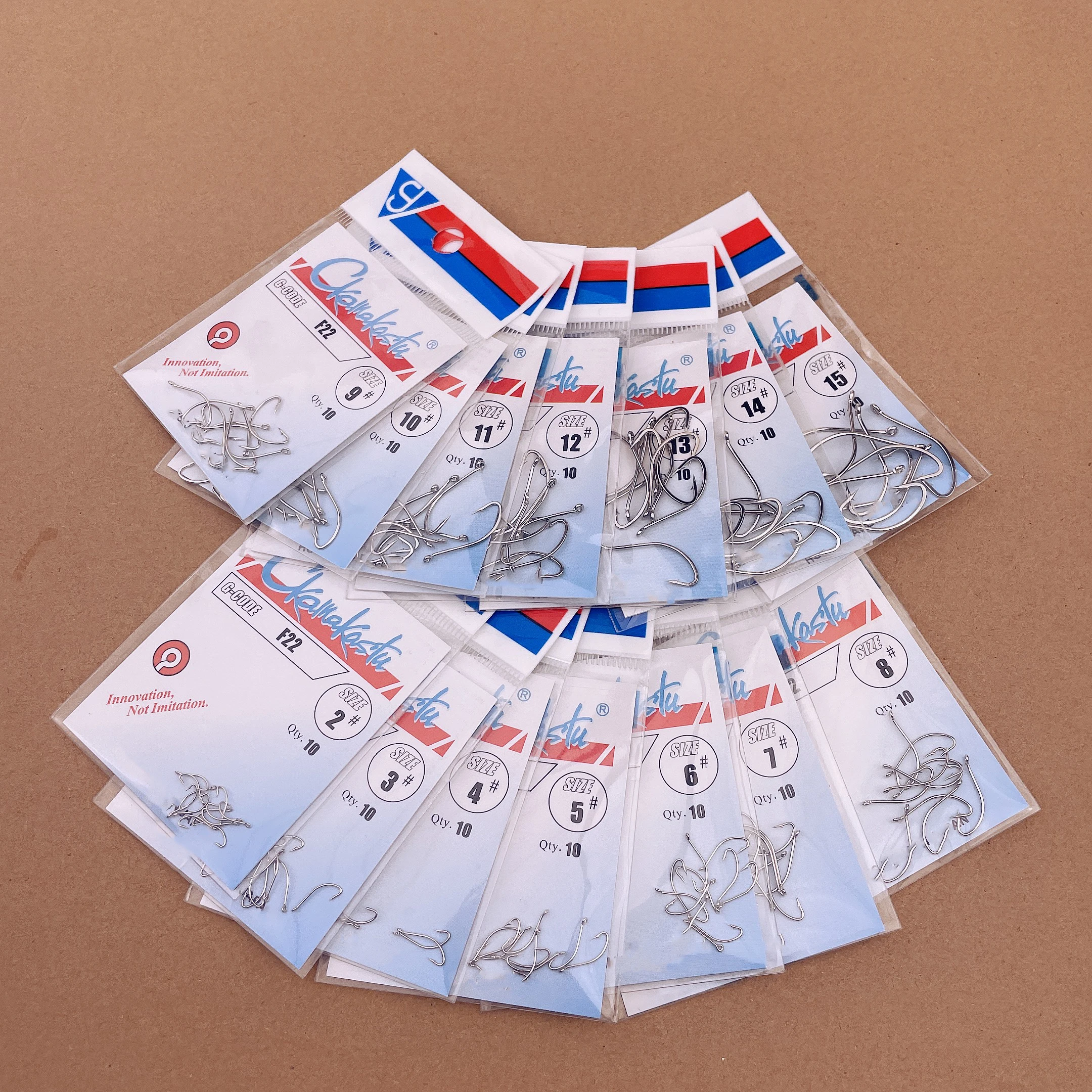40 hameçons de pêche en acier blanc pour truite, forme de faucille, pour eau salée, poisson-chat