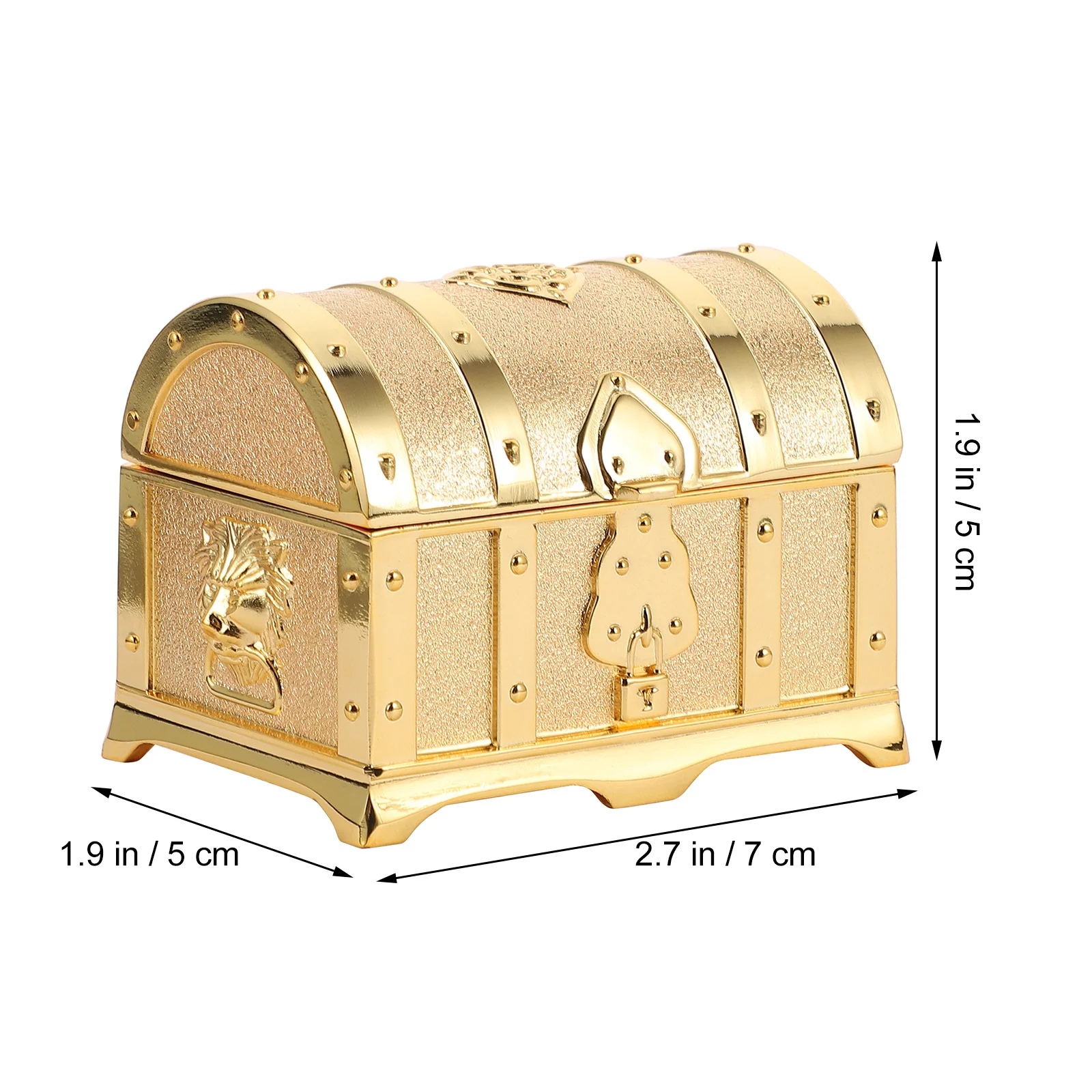 

1Pcs Practical Storage Container Golden Retro Style for Small Items Protection Retro Treasure Chest Storage Case