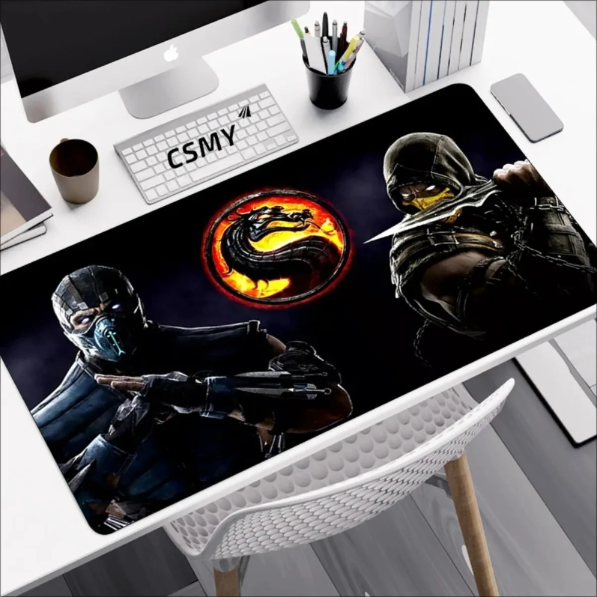 

Коврик для мыши в стиле аниме Mortal Kombat, удлиненный игровой коврик для стола, нескользящий резиновый коврик для клавиатуры, водонепроницаемые аксессуары для ПК, для геймеров