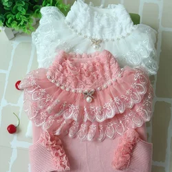 Autumn Winter Sweater Women Turtleneck Lace Ruffle Pullover Women Long Sleeve Tops Solid Color Knitwear Trending Sweater Jumper