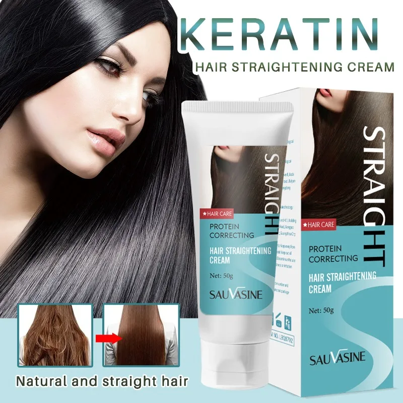 Keratin Straight Hair Cream Smoothes Smoothe Improve Quality Reduce Dryness Provides Permanent Straight Hair Care Conditioner