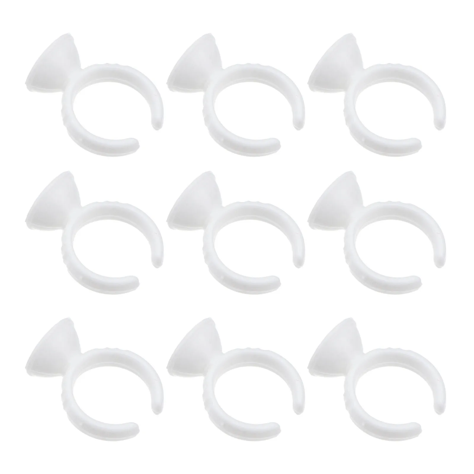 100pcs Plastic Glue Rings Disposable 2.50X1.70X1.70Cm White Small Size For Eyelash Extension Application Glue Ring Holder Fast