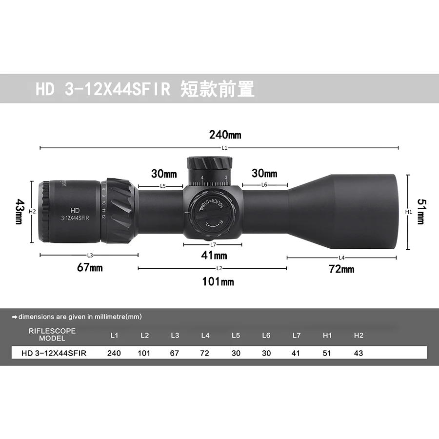 Discovery Riflescope 3-12 FFP  Shooting Hunting Army Use