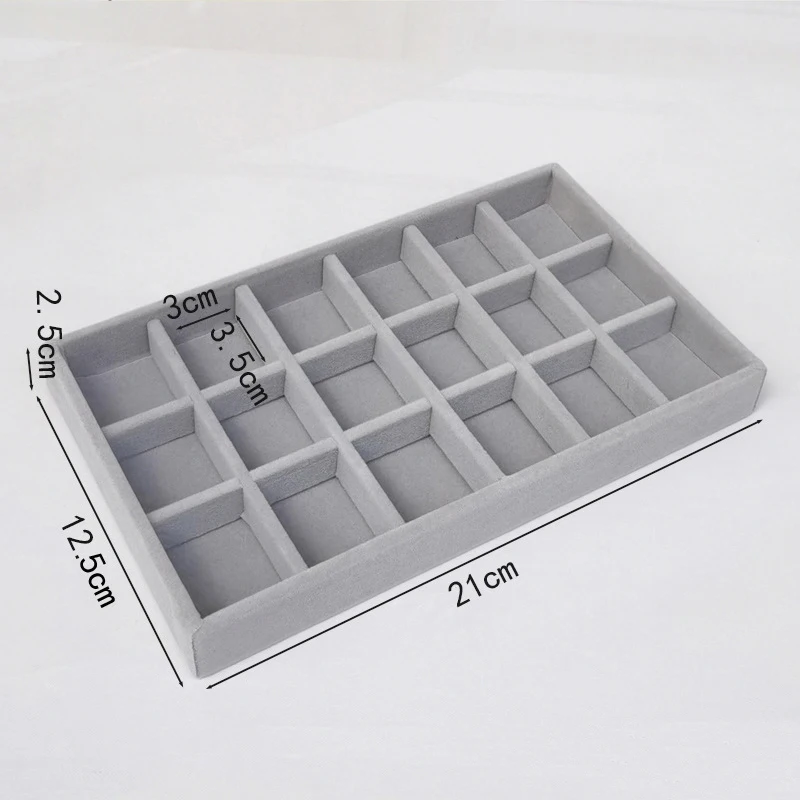 Plateau De Rangement Bijoux En Velours Empilable - Anti-poussière, Pour Boucles D'Oreilles, Colliers, Bagues