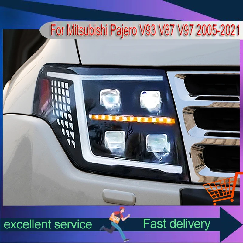 

2 PCS Auto Lights For Mitsubishi Pajero V93 V87 V97 2005-2021 Front Lamp Modified DRL Headlight LED Lens Tool Car Part Accessory