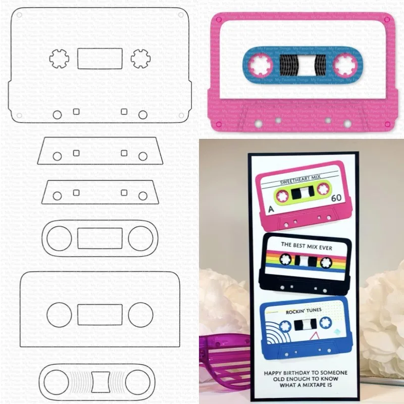 

2023 New MSTN Cassette Metal Cutting Dies Scrapbook Diary Decoration Embossing Die Template Diy Greeting Card Blade Punch