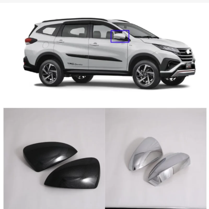 

For Toyota Rush 2019 2020-2022 2023 Side Door Rearview Mirror Cover Trims Sticker Car Exterior Accessories Chrome