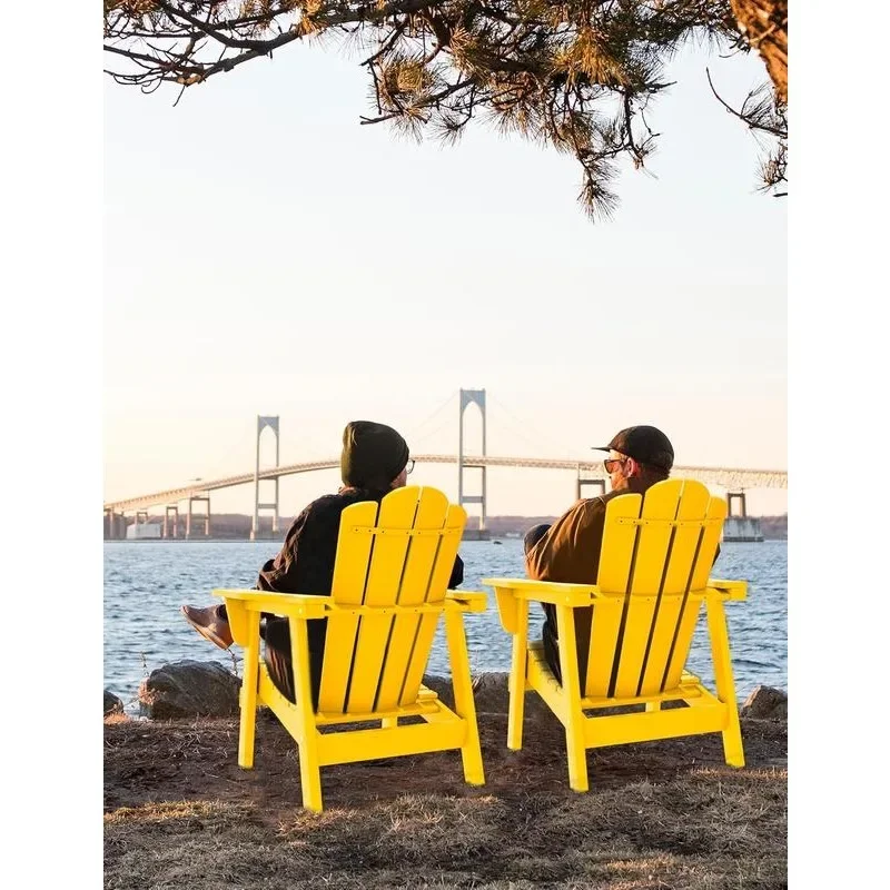 Multicolor Adirondack Chair - HDPE polyethylene wood, patio outdoor chair for lawn, backyard, garden, camping - Easy to install