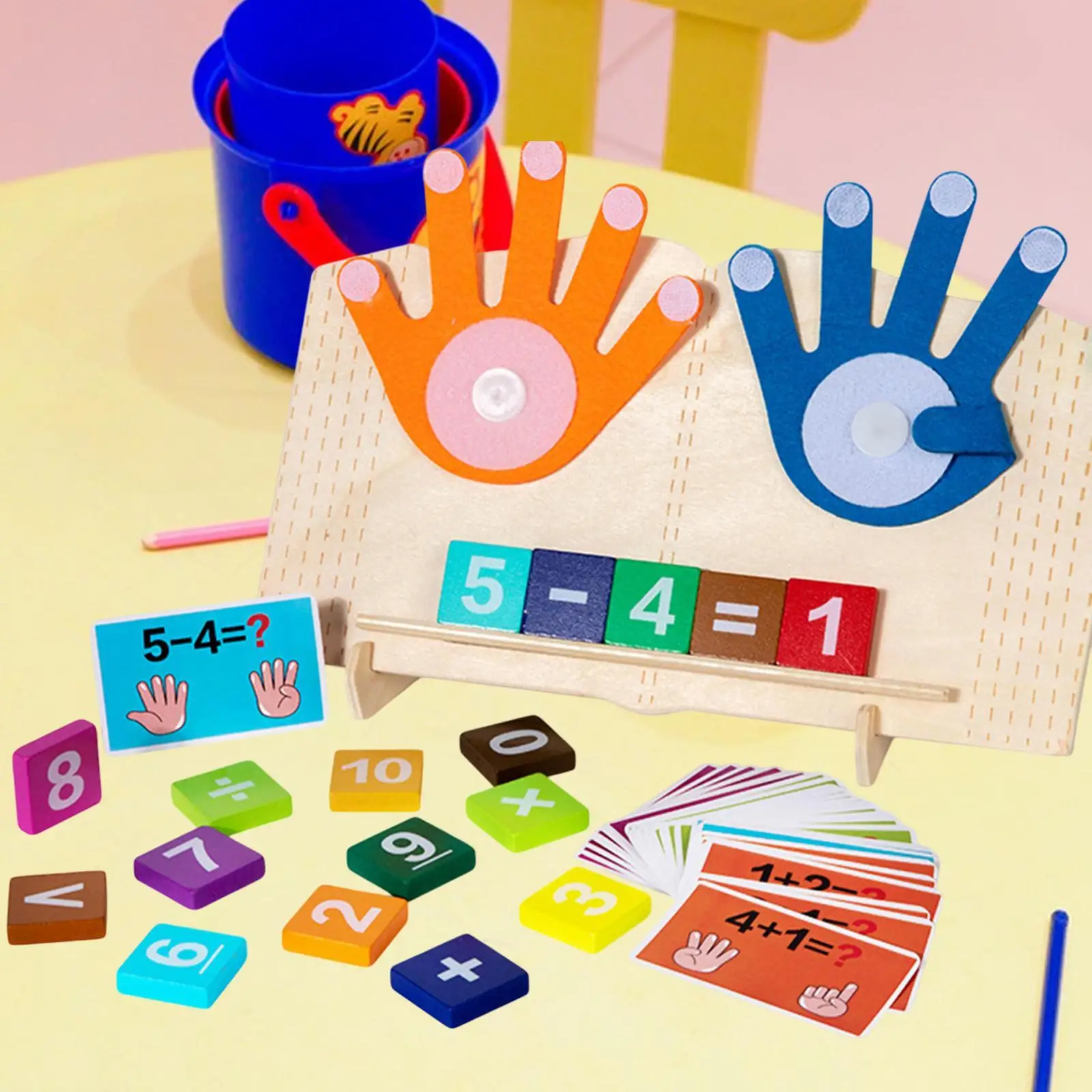 Math Game Felt Board, Finger Numbers Counting Toy, Number Counting Blocks Educational Toys for Kids 3 4 5 Year Old Boys Girls