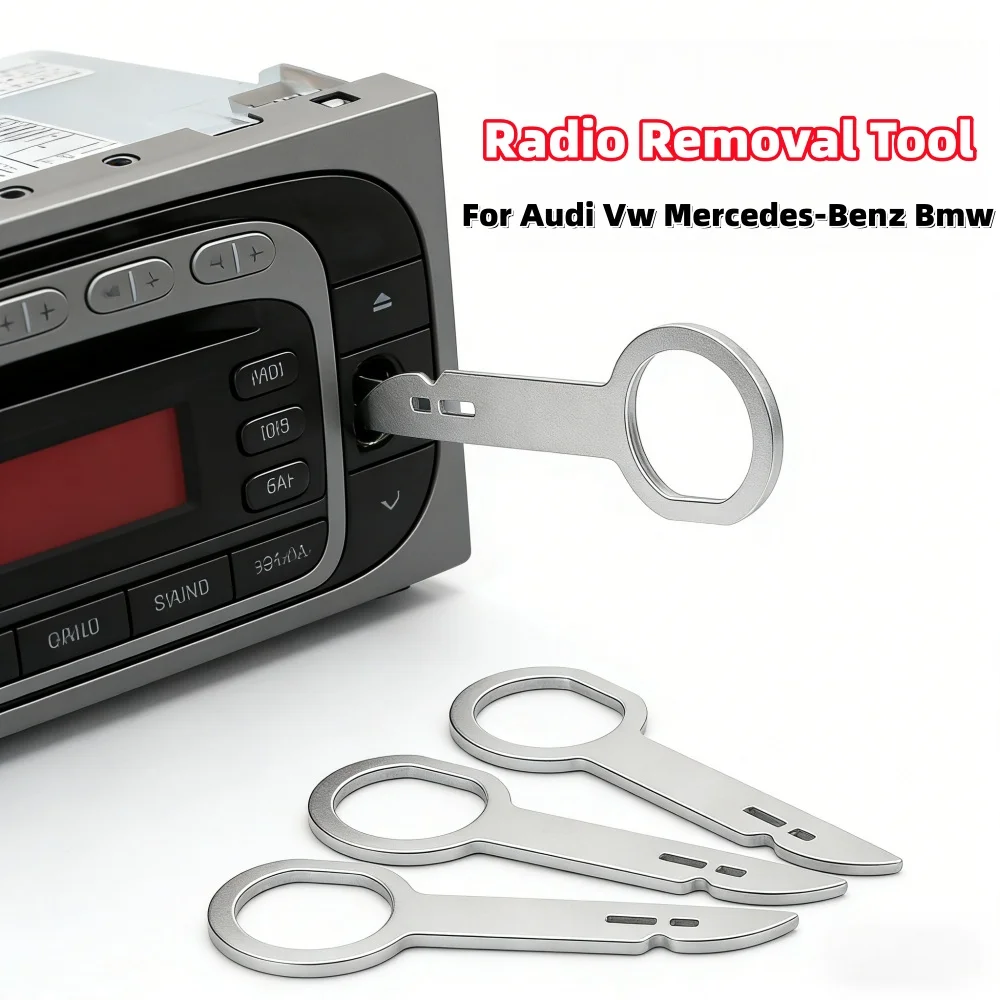 

4PCS Radio Removal Tool Universal Stereo Key Car Radio Stereo Release Removal Install Tool For Audi Vw Mercedes-Benz Bmw