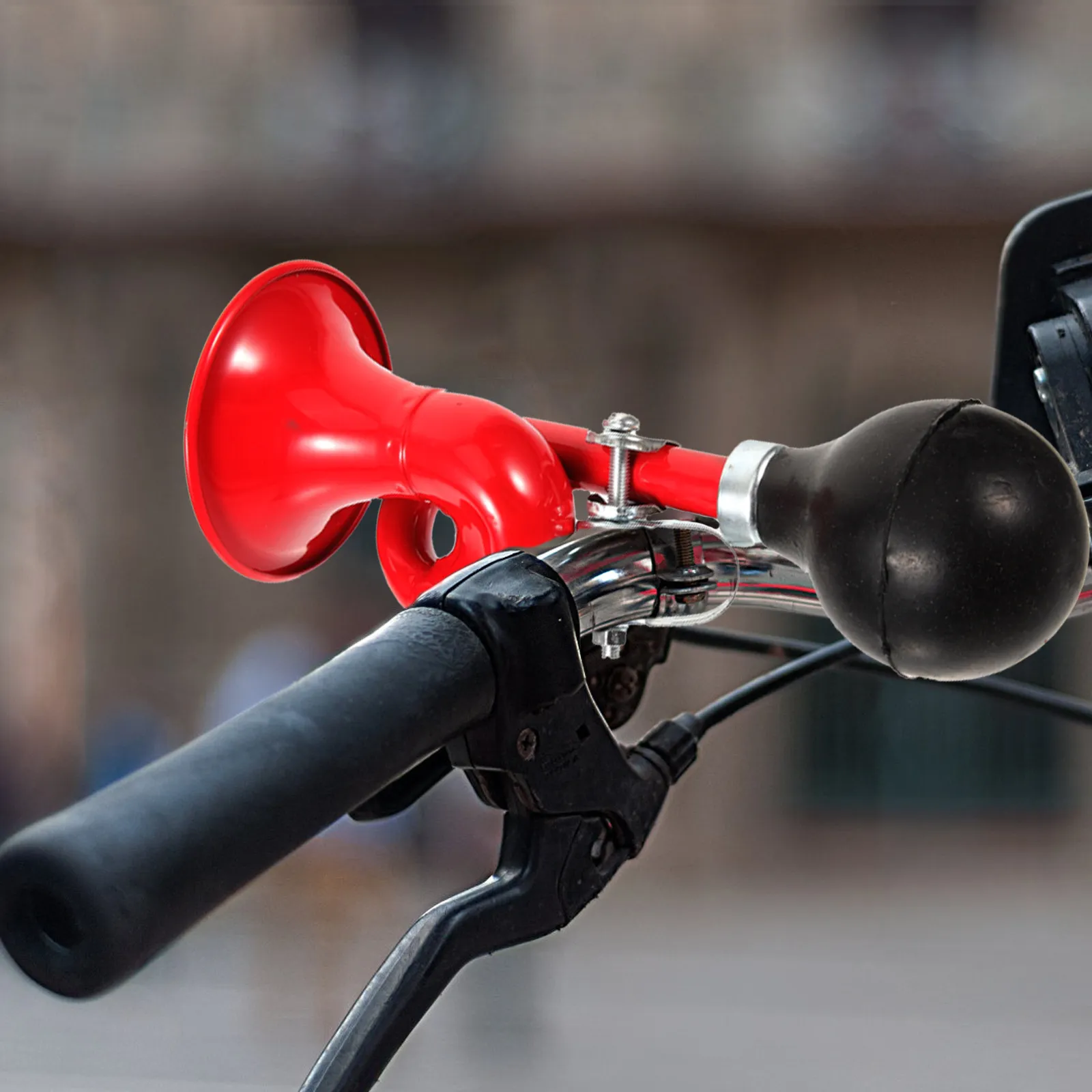 

Bike Horn Manual Squeeze Air Horn Lightweight Cycling Bell Easy Install Creative Design Safety Warning for Mountain Bike
