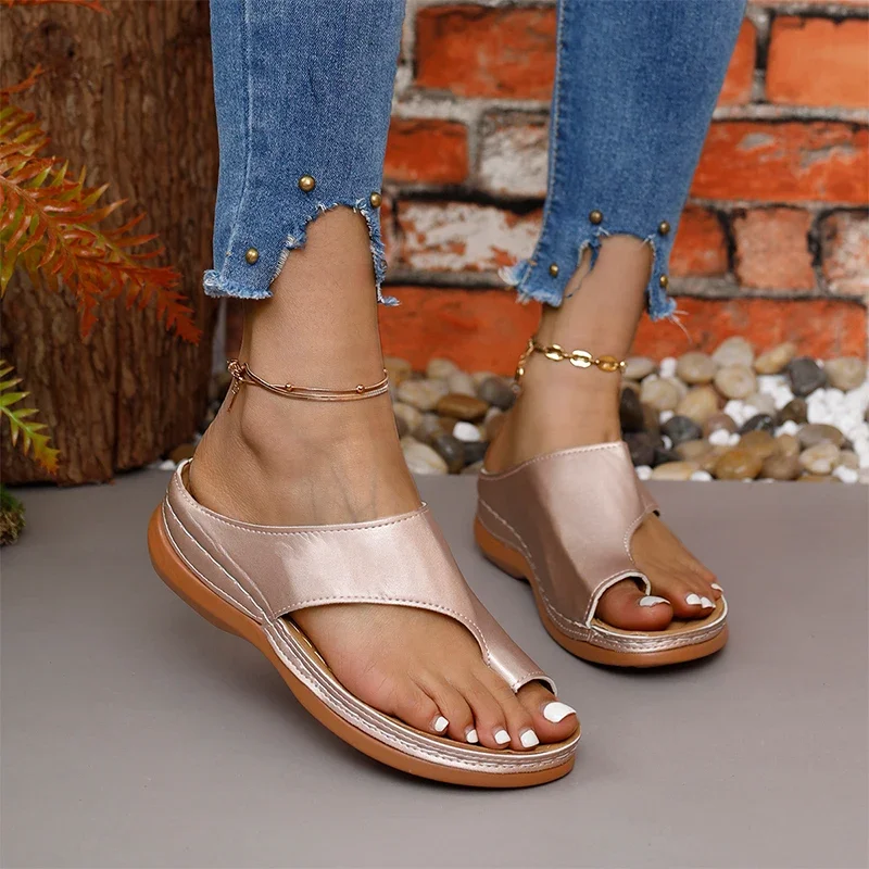 Women Clip Toe Flip Flops Shoes Slippers Women Wedges Platform Sandals 2024 Fashion Casual Beach Dress Zapatillas Femme Slides